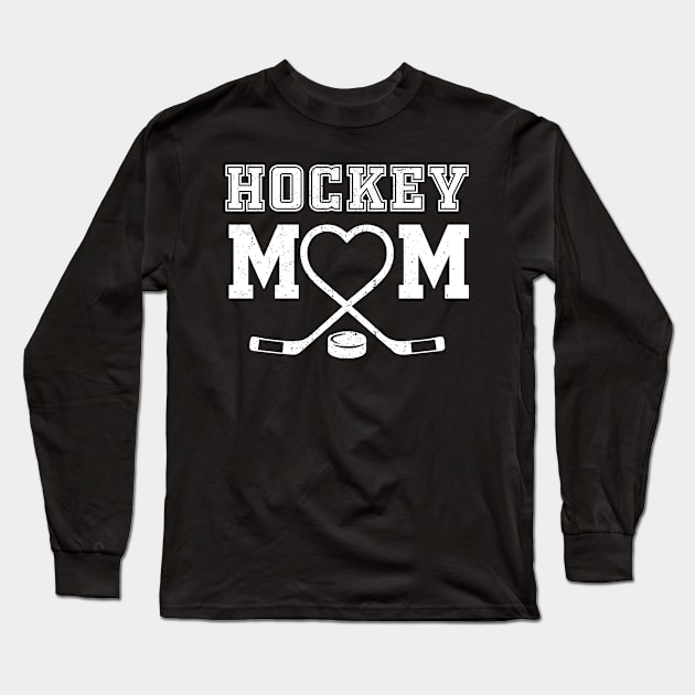 Hockey Mom tee Heart Hockey top Love Hockey Custom Hockey Player with any number Long Sleeve T-Shirt by Audell Richardson